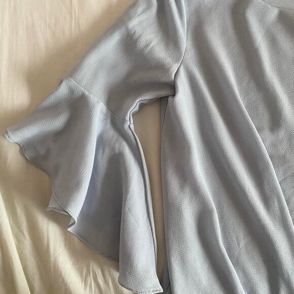 Light Blue Flowy Butterfly Sleeve Chiffon Top - Picture 2 of 3